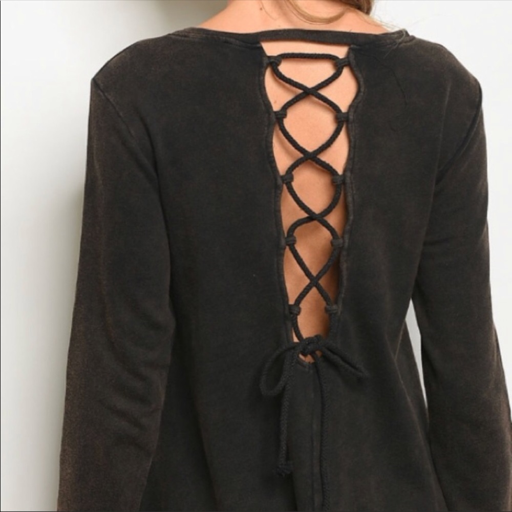 🆕❗️LAST TWO❗️BLACK LACE UP TUNIC/DRESS - Picture 3 of 5